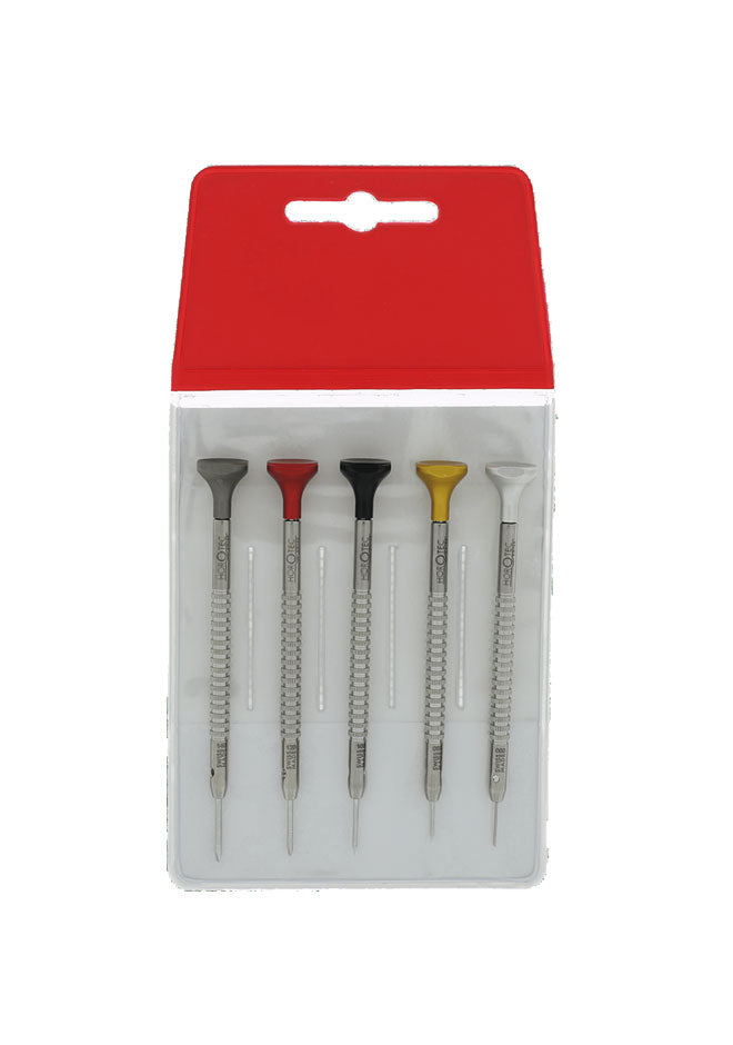 Conjunto de chaves de fenda para relojoeiro com pontas de Ø 0,60-1,40 mm