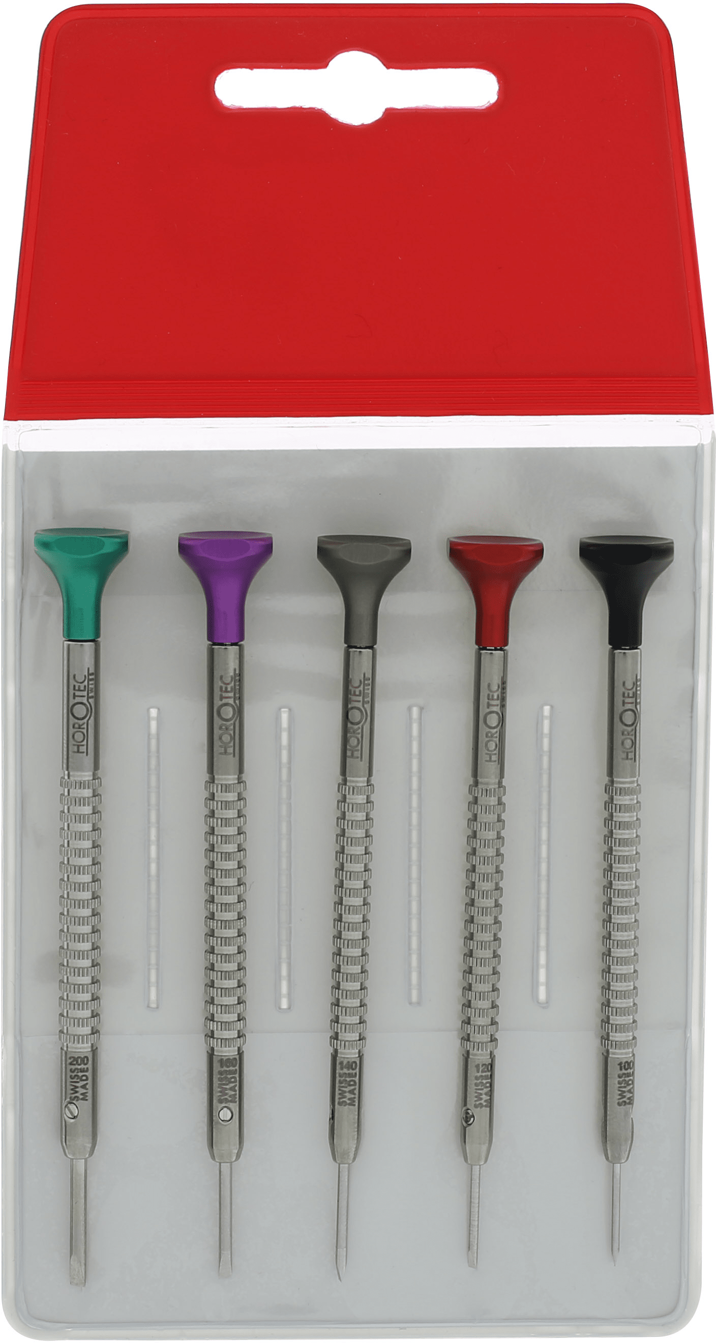 Conjunto de chaves de fenda para relojoeiro, 5 peças (Ø 1,00 a 2,00 mm)